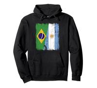 Demi drapeau du Brésil Argentine Racines argentines brésiliennes Sweat à Capuche