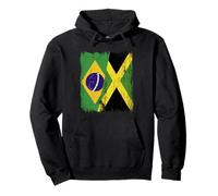 Demi Drapeau du Brésil Jamaïque Heritage brésilien jamaïque Sweat à Capuche