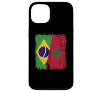 Demi Drapeau du Brésil Maroc Patrimoine marocain Coque pour iPhone 13