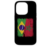 Demi Drapeau du Brésil Maroc Patrimoine marocain Coque pour iPhone 14 Pro