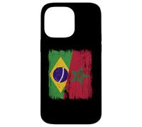 Demi Drapeau du Brésil Maroc Patrimoine marocain Coque pour iPhone 14 Pro Max