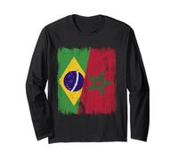 Demi Drapeau du Brésil Maroc Patrimoine marocain Manche Longue
