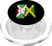 Demi-Drapeau du Burundi Jamaïque Patrimoine jamaïcain burundais PopSockets PopGrip pour MagSafe