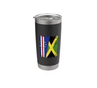 Demi drapeau du Cap-Vert Jamaïque Gobelet isotherme en acier inoxydable double paroi