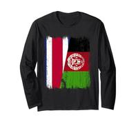 Demi Drapeau du Costa Rica Afghanistan Patrimoine Afghan du Costa Rica Manche Longue