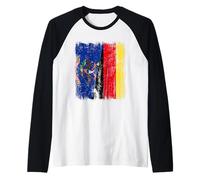 Demi-Drapeau du Dakota du Nord Allemagne - Dakotan du Nord - Patrimoine Manche Raglan