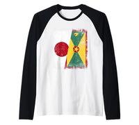Demi-Drapeau du Japon Grenade - Patrimoine grenadien Japonais Manche Raglan