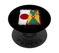 Demi-Drapeau du Japon Grenade - Patrimoine grenadien Japonais PopSockets PopGrip Adhésif