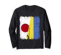 Demi-Drapeau du Japon Ukraine - Patrimoine ukrainien Japonais Manche Longue