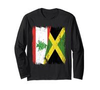 Demi-Drapeau du Liban Jamaïque Patrimoine jamaïcain libanais Manche Longue