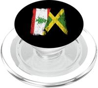 Demi-Drapeau du Liban Jamaïque Patrimoine jamaïcain libanais PopSockets PopGrip pour MagSafe