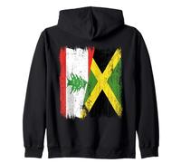 Demi-Drapeau du Liban Jamaïque Patrimoine jamaïcain libanais Sweat à Capuche
