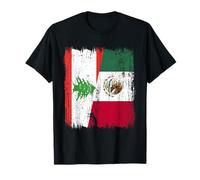 Demi-Drapeau du Liban Mexique Patrimoine Mexicain T-Shirt