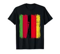 Demi-Drapeau du Malawi Allemagne Malawi Patrimoine Allemand T-Shirt