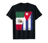 Demi Drapeau du Mexique Cuba Patrimoine cubain Mexicain T-Shirt