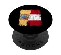 Demi-Drapeau du New Jersey Pérou Patrimoine péruvien PopSockets PopGrip Adhésif