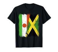 Demi-Drapeau du Niger Jamaïque Patrimoine jamaïcain T-Shirt
