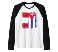 Demi Drapeau du Pérou Cuba Patrimoine cubain péruvien Manche Raglan