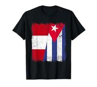 Demi Drapeau du Pérou Cuba Patrimoine cubain péruvien T-Shirt