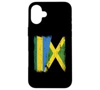 Demi-Drapeau du Rwanda Jamaïque Patrimoine jamaïcain Coque pour iPhone 16 Plus