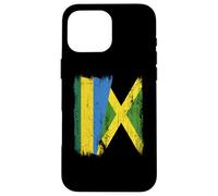Demi-Drapeau du Rwanda Jamaïque Patrimoine jamaïcain Coque pour iPhone 16 Pro Max