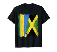 Demi-Drapeau du Rwanda Jamaïque Patrimoine jamaïcain T-Shirt