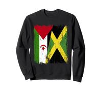 Demi-Drapeau du Sahara Occidental Jamaïque Patrimoine sahraoui jamaïcain Sweatshirt