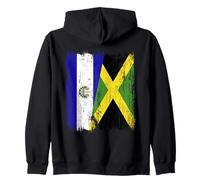 Demi-Drapeau du Salvador Jamaïque Patrimoine jamaïcain salvadorien Sweat à Capuche