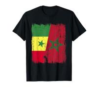 Demi Drapeau du Sénégal Maroc Patrimoine marocain sénégalais T-Shirt