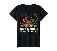 Demi Drapeau érythréen jamaïcain de l'Érythrée Jamaïque pour Enfants Filles T-Shirt Graphique avec Valeur, Femme, Noir, M