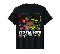 Demi Drapeau érythréen jamaïcain de l'Érythrée Jamaïque pour Enfants Filles T-Shirt Graphique avec Valeur, Homme, Noir, M