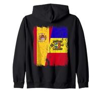 Demi-Drapeau Espagne Moldavie Héritage moldave Espagnol Sweat à Capuche