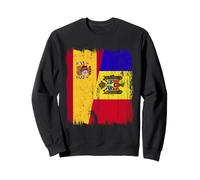 Demi-Drapeau Espagne Moldavie Héritage moldave Espagnol Sweatshirt