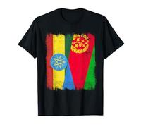 Demi-Drapeau Éthiopie Érythrée Patrimoine Éthiopien T-Shirt