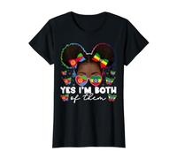 Demi Drapeau éthiopien érythréen Éthiopie Érythrée pour Enfants Filles T-Shirt Graphique avec Valeur, Femme, Noir, M