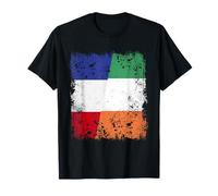 Demi-drapeau France Irlande patrimoine français irlandais T-Shirt