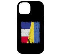 Demi-Drapeau France Ukraine Patrimoine français ukrainien Coque pour iPhone 14