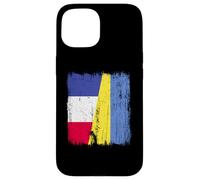 Demi-Drapeau France Ukraine Patrimoine français ukrainien Coque pour iPhone 15