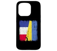 Demi-Drapeau France Ukraine Patrimoine français ukrainien Coque pour iPhone 15 Pro