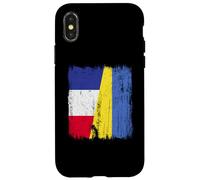 Demi-Drapeau France Ukraine Patrimoine français ukrainien Coque pour iPhone X/XS