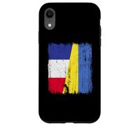 Demi-Drapeau France Ukraine Patrimoine français ukrainien Coque pour iPhone XR