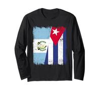 Demi Drapeau guatémaltèque cubain Patrimoine cubain du Guatemala Manche Longue