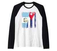 Demi Drapeau guatémaltèque cubain Patrimoine cubain du Guatemala Manche Raglan