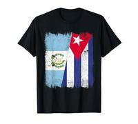 Demi Drapeau guatémaltèque cubain Patrimoine cubain du Guatemala T-Shirt