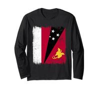 Demi-Drapeau indonésien Papouasie-Nouvelle-Guinée Patrimoine indonésien PNG Manche Longue