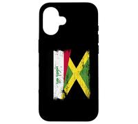 Demi-Drapeau Irak Jamaïque Patrimoine jamaïcain irakien Coque pour iPhone 16