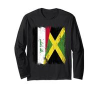 Demi-Drapeau Irak Jamaïque Patrimoine jamaïcain irakien Manche Longue