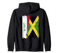Demi-Drapeau Irak Jamaïque Patrimoine jamaïcain irakien Sweat à Capuche