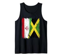 Demi-Drapeau Iran Jamaïque Patrimoine iranien Jamaïque Débardeur
