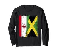 Demi-Drapeau Iran Jamaïque Patrimoine iranien Jamaïque Manche Longue